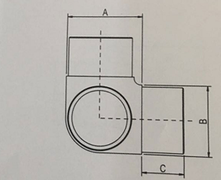 圆角三通结构图