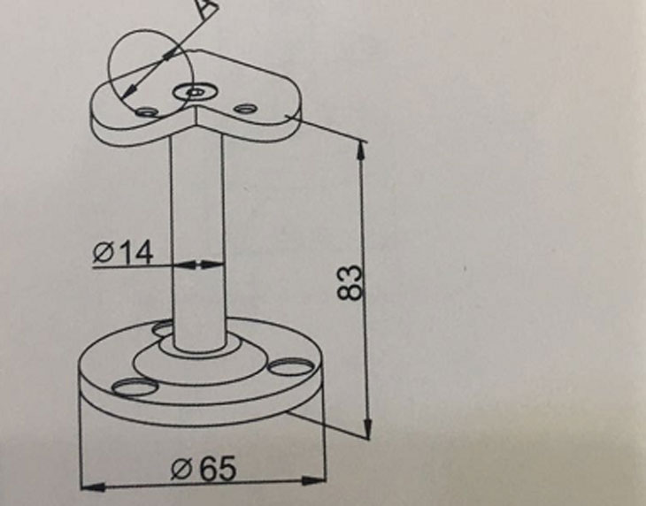 不锈钢 90度转角 扶手 结构图