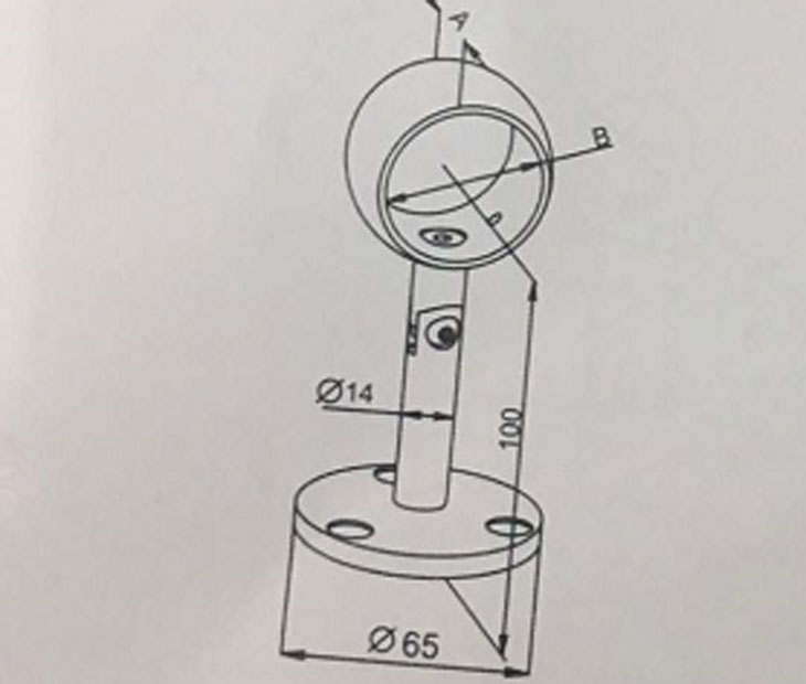 扶手托架结构图