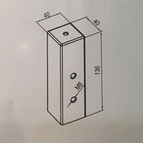 立柱方形上座 管座结构图