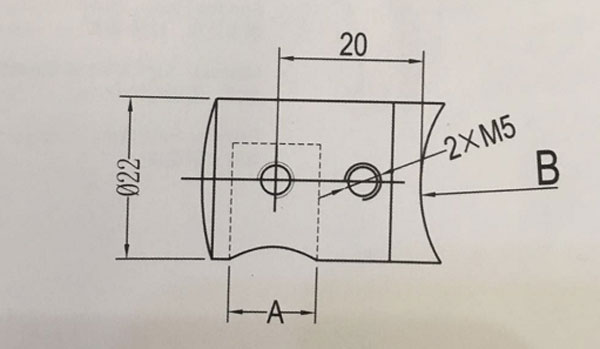 不锈钢小管接头盲孔结构图